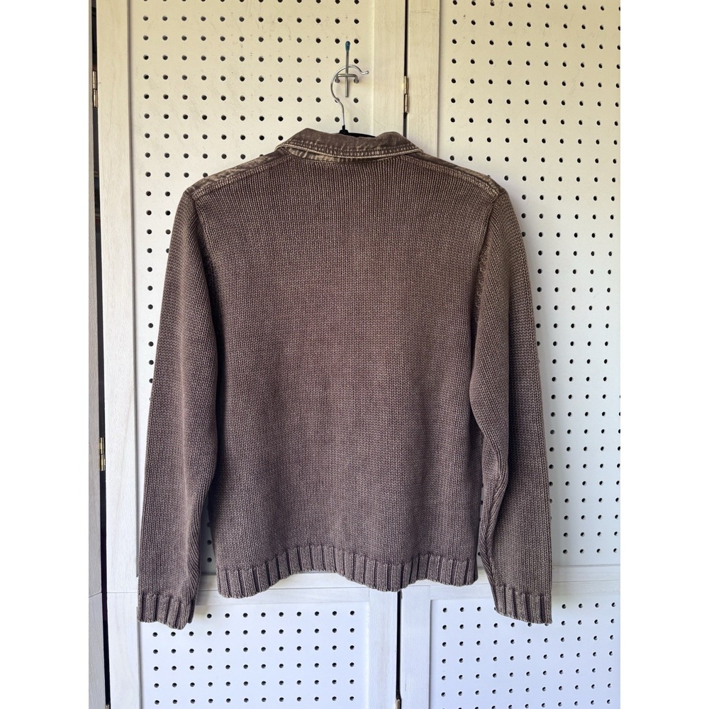 Vintage PBJ Blues Denim Knit Sweater Jacket Snap‎ Buttons Pockets Small Brown - Picture 7 of 7